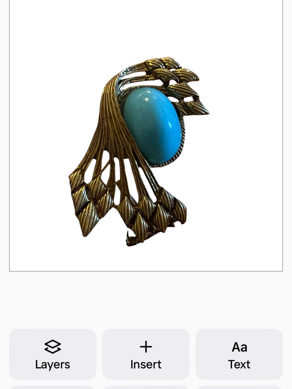 Vintage Gold Turquoise Brooch | Statement piece